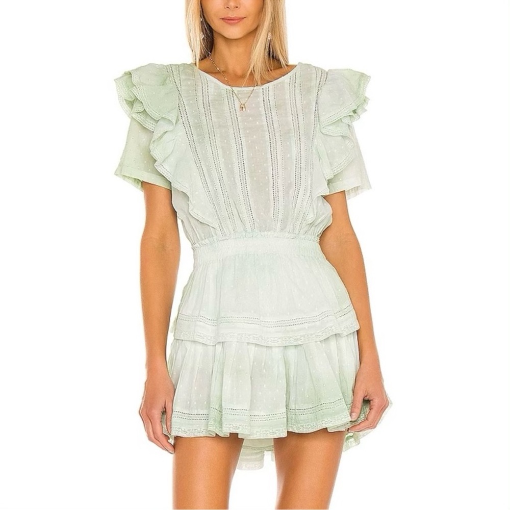 Loveshackfancy Natasha Dress in Moss Green